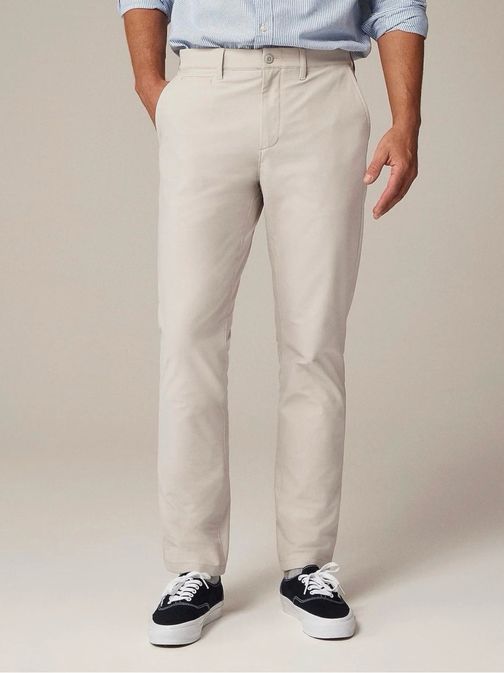 J.Crew Men’s 770 Straight Fit Tech Pant Light Stone 34x34 Golf Work Wear Preppy